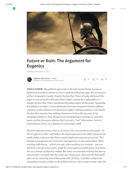 Future Or Ruin: the Argument for Eugenics | Augustus Sol Invictus | Pulse | Linkedin