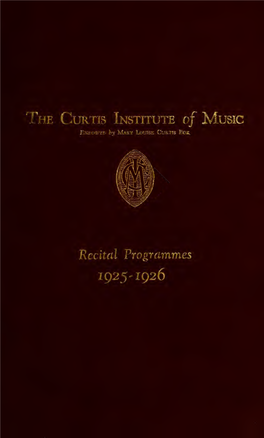 Recital Programs 1925-1926