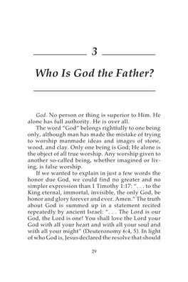 3 Who Is God the Father?