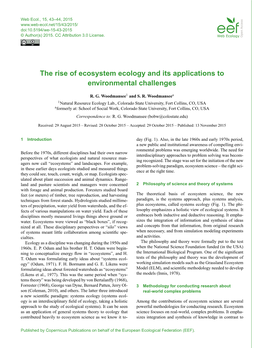 The Rise of Ecosystem Ecology and Its Applications to Environmental Challenges