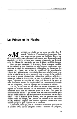 Le Prince Et Le Naaba