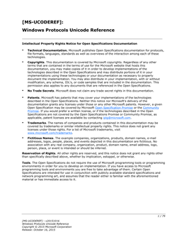 [MS-UCODEREF]: Windows Protocols Unicode Reference