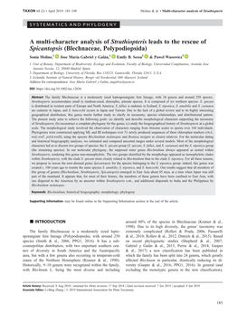 A Multi‐Character Analysis of Struthiopteris Leads to the Rescue Of