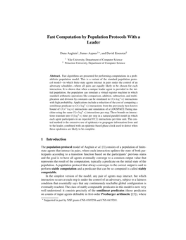 Fast Computation by Population Protocols with a Leader