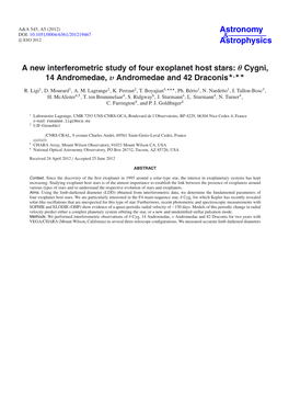 A New Interferometric Study of Four Exoplanet Host Stars: Θ Cygni, 14 Andromedae, Υ Andromedae and 42 Draconis,