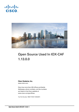 Open Source Used in IOX-CAF 1.13.0.0