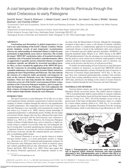 A Cool Temperate Climate on the Antarctic Peninsula Through the Latest Cretaceous to Early Paleogene