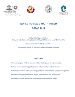 World Heritage Youth Forum Qatar 2014