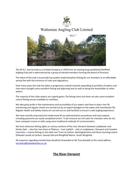 Waltonian Angling Club Limited