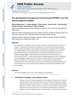 (TPOXX®), the First Antiviral Against Smallpox