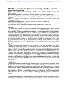 Spartan, a Computational Framework for Linking Cell-Surface Receptors To