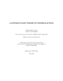 A Contractualist Theory of Nonideal Justice