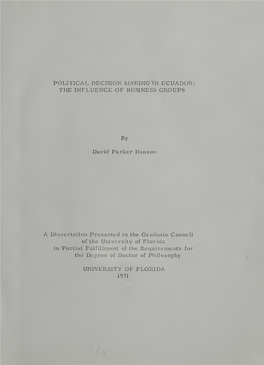 Political Decision Making in Ecuador: the Influence of Business Groups