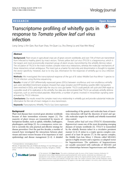 Transcriptome Profiling of Whitefly Guts in Response to Tomato Yellow Leaf