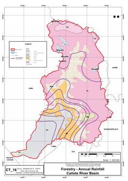 Forestry - Annual Rainfall CT 16 WGS 1984 UTM Zone 18S Projection: Universaltransverse Mercator Cañete River Basin