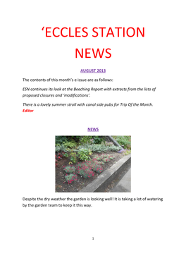'Eccles Station News