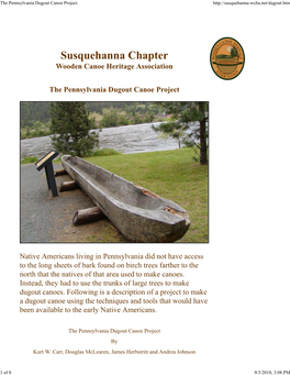 The Pennsylvania Dugout Canoe Project