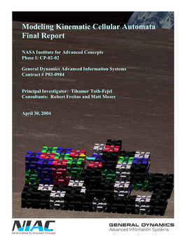 Modeling Kinematic Cellular Automata Final Report