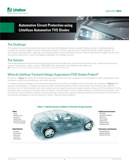 Automotive Circuit Protection Using Littelfuse Automotive TVS Diodes