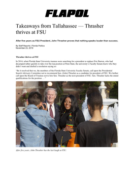 Takeaways from Tallahassee — Thrasher Thrives at FSU