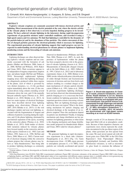 Experimental Generation of Volcanic Lightning