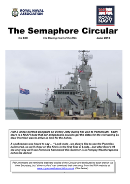 The Semaphore Circular No 650 the Beating Heart of the RNA June 2015