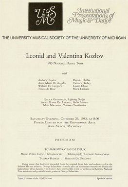 Leonid and Valentina Kozlov 1983 National Dance Tour