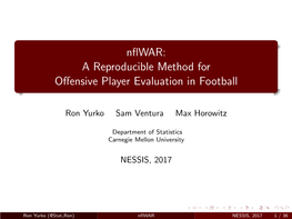 Nflwar: a Reproducible Method for Offensive Player