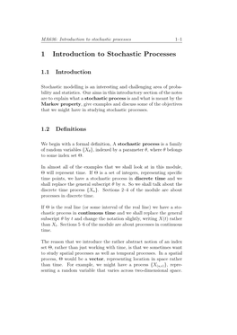 1 Introduction to Stochastic Processes