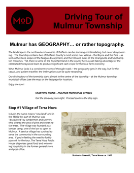 Driving Tour of Mulmur Township