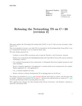 Rebasing the Networking TS on C++20 (Revision 2)