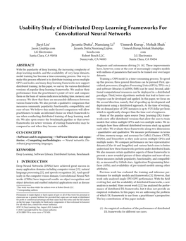 Usability Study of Distributed Deep Learning Frameworks for Convolutional Neural Networks