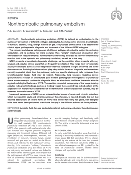 Nonthrombotic Pulmonary Embolism