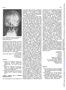 Showing a Thickened Bicipital Aponeurosis Tence of a Trigeminal Artery Provides Some Flexor Digitorum Profundus, Abductor Compressing the Nervous Trunk