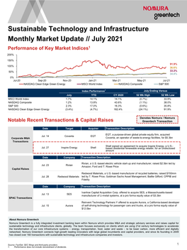 July 2021 Monthly Update