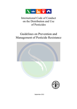 Guidelines on Prevention and Management of Pesticide Resistance