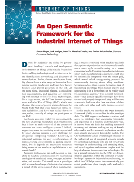 An Open Semantic Framework for the Industrial Internet of Things