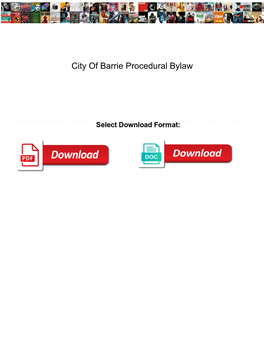 City of Barrie Procedural Bylaw