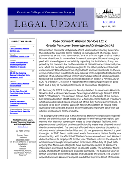 LEGAL UPDATE April 11, 2021