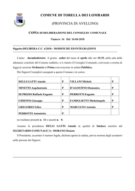 Comune Di Torella Dei Lombardi (Provincia Di Avellino)