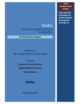 STATUS of HUMAN RIGHTS in MANIPUR North-Eastern Region