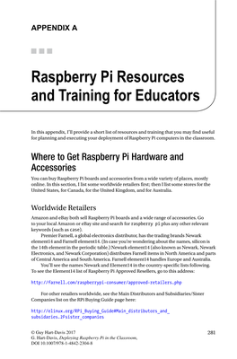 Raspberry Pi Resources and Training for Educators