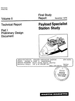 Payload Specialist Pati Station Study Preliminary Design Document