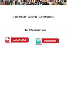 Food Network Cake Pop Pan Instructions