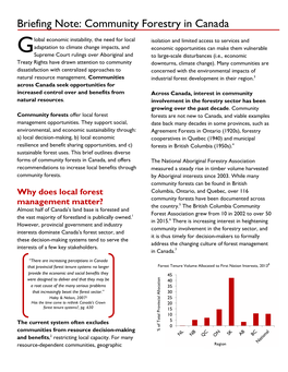 Briefing Note: Community Forestry in Canada