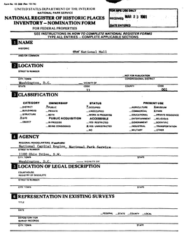 National Register of Historic Places Inventory - Nomination Form