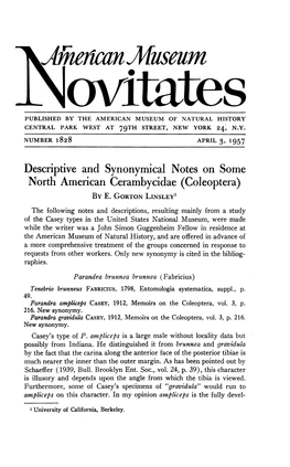 M^Ie'ican Mllscltm 1 Oxfitates PUBLISHED by the AMERICAN MUSEUM of NATURAL HISTORY CENTRAL PARK WEST at 79TH STREET, NEW YORK 24, N.Y