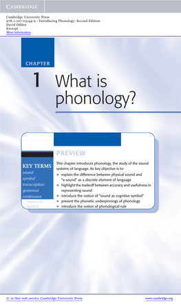 1 What Is Phonology?