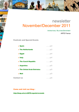 Newsletter November/December 2011