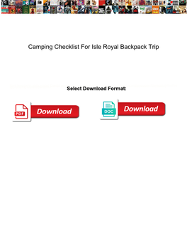 Camping Checklist for Isle Royal Backpack Trip